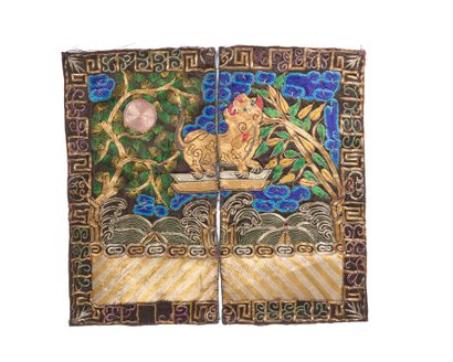 Set of eight silk badges (except one in gauze)...