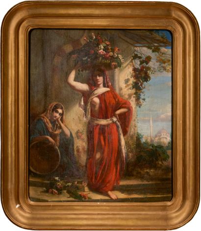 Louis BAUDERON (1809-?) 
Oriental Woman Carrying...