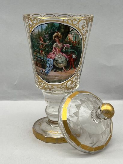 Reunion of a green-tinted chalice-shaped...