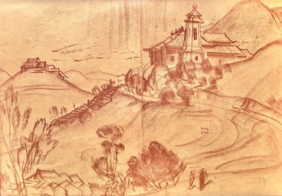 André MAIRE (1898-1984). 
The Dalat pagoda....