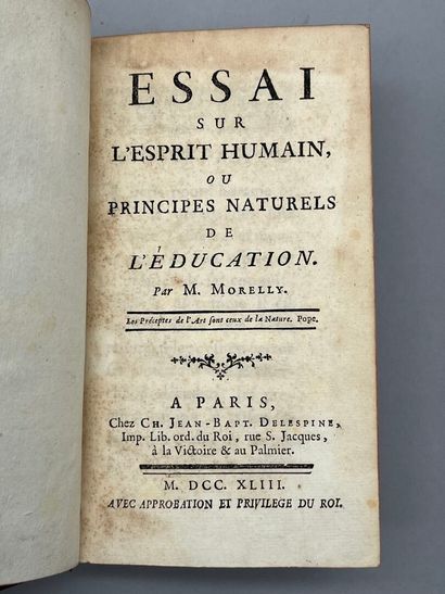 MORELLY (Étienne Gabriel). Essai sur l'esprit...