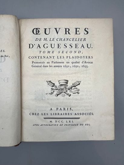 AGUESSEAU (Henri-François d'). Oeuvres de...