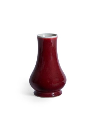 Langyao piriform vase with oxblood red glaze....