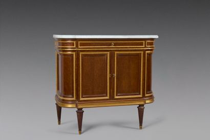 Half-moon-shaped chest of drawers in molded...