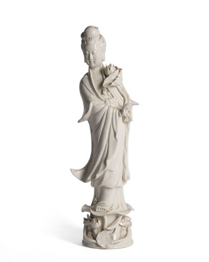 Guan Yin statue in Dehua white porcelain....