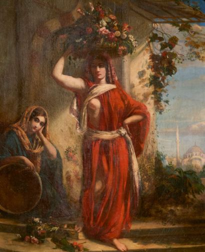 Louis BAUDERON (1809-?) 
Oriental Woman Carrying...
