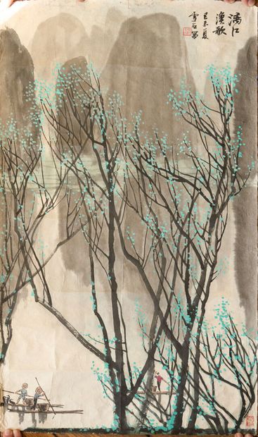 Bai Xueshi, 白雪石 (1915-2011). 
Fisherman singing...