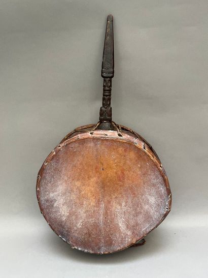 Shaman's (Jhankri) drum (Dhyangro) in wood,...