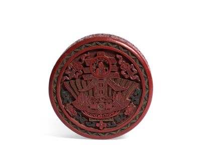 Box in cinnabar lacquer called Peking lacquer,...