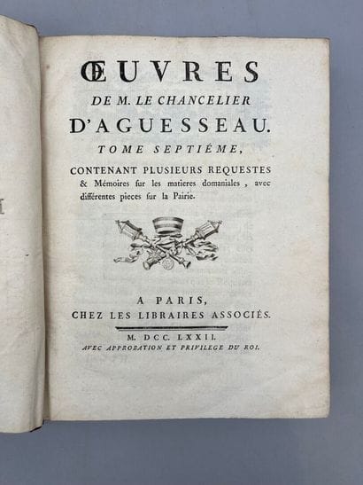 AGUESSEAU (Henri-François d'). Oeuvres de...
