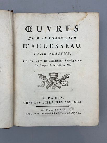 AGUESSEAU (Henri-François d'). Oeuvres de...