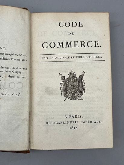 Code de Commerce. Édition originale et seule...