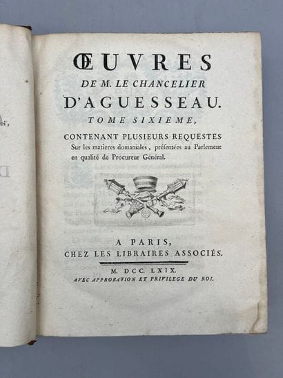 AGUESSEAU (Henri-François d'). Oeuvres de...