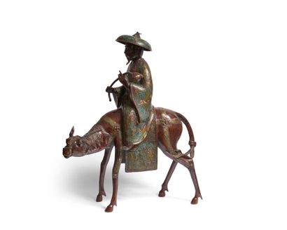Important bronze subject with brown patina...