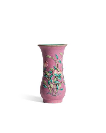Small porcelain vase with enameled decoration...