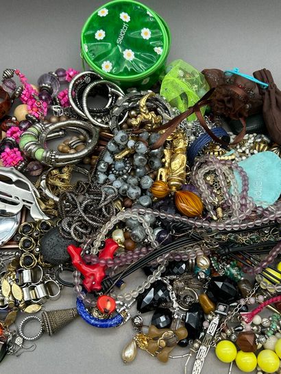 Important lot comprenant :
- Bijoux fantaisie...