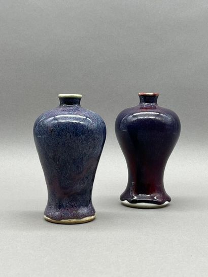 Réunion de deux vases de forme Meiping à...