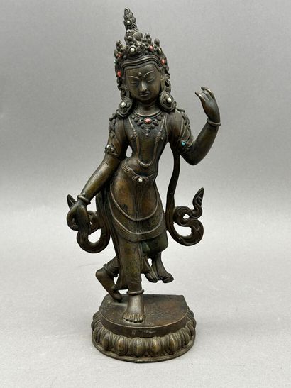 Lot including: 
- Gilded bronze statuette...