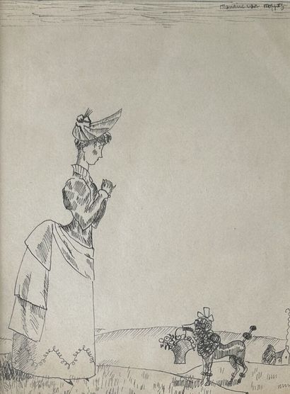 Lot comprenant :
- Maurice VAN MOPPÈS (1904-1957)
Chien...