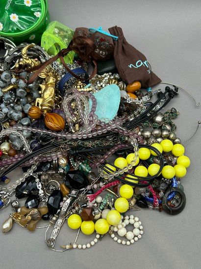 Important lot comprenant :
- Bijoux fantaisie...