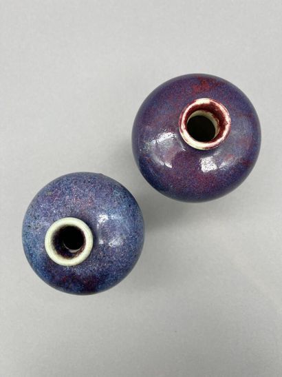 Réunion de deux vases de forme Meiping à...
