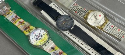 Lot comprenant 13 montres par Swatch, Tissot,...