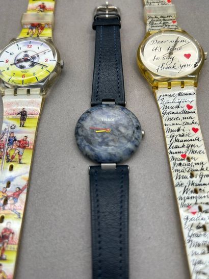 Lot comprenant 13 montres par Swatch, Tissot,...