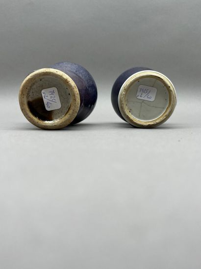 Réunion de deux vases de forme Meiping à...