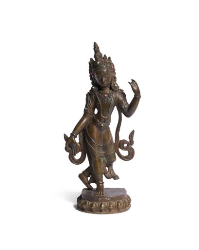 Lot including: 
- Gilded bronze statuette...