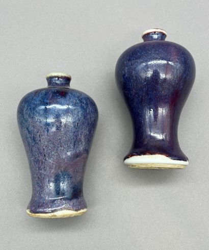Réunion de deux vases de forme Meiping à...