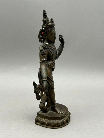 Lot including: 
- Gilded bronze statuette...