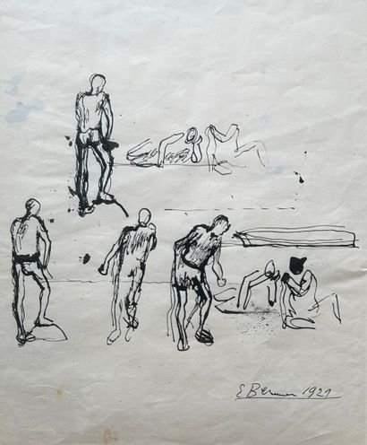 Lot comprenant: 
- Eugène BERMAN (1899-1972)
Étude...