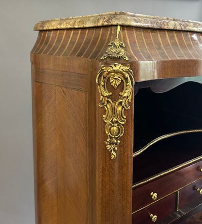 Secrétaire en armoire en placage de bois...