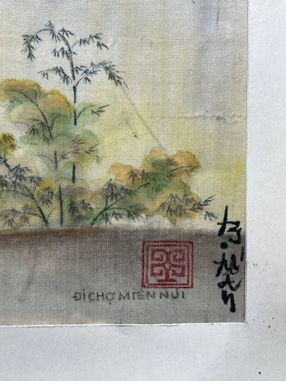 DI CHO MIEN NUI. 
Return from a harvest in...