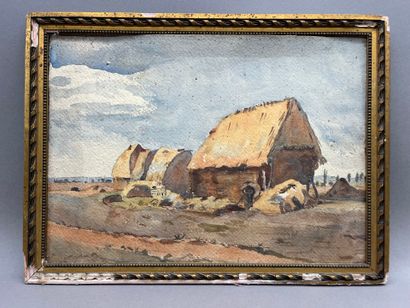 Lot de 4 pièces encadrées comprenant :
-...
