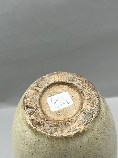 Beige glazed stoneware vase with short hemmed...