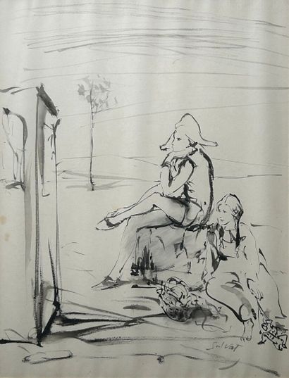 Lot comprenant: 
- Eugène BERMAN (1899-1972)
Étude...