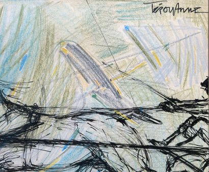 Lucille TEROUANNE (1924-2012)
Cheval attelé....
