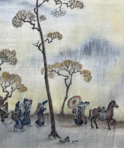 DI CHO MIEN NUI. 
Return from a harvest in...
