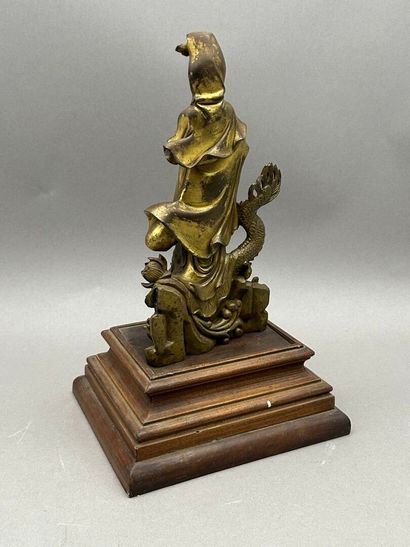 Lot including: 
- Gilded bronze statuette...