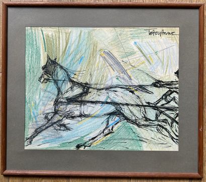 Lucille TEROUANNE (1924-2012)
Cheval attelé....