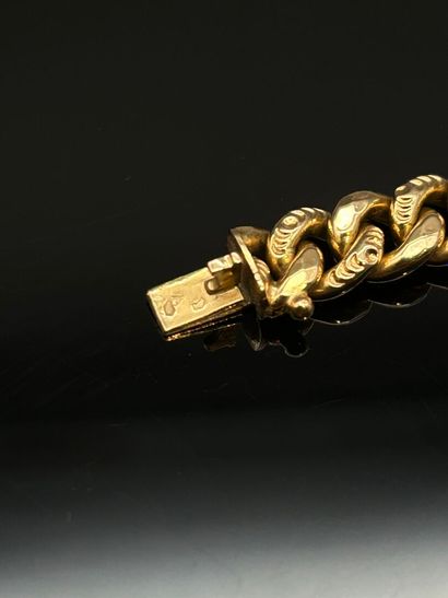 Bracelet en or jaune 18K (750°/°°), à mailles...