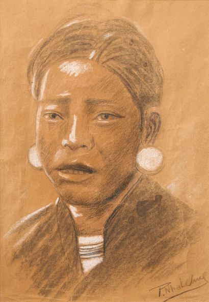 Réunion de deux pastels sur papier:
-Pnha...