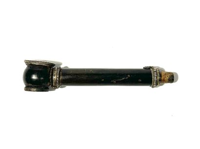 *Travel opium pipe in horn, in two parts....
