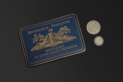 1889
Indochina coin case in night-blue chagrin...