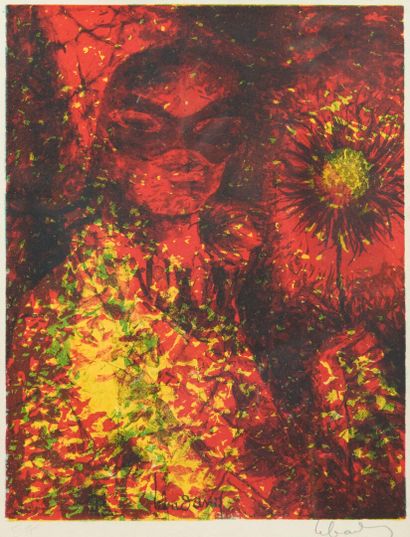 DANG LEBADANG (1921-2015). 
Masked figure.
Framed...