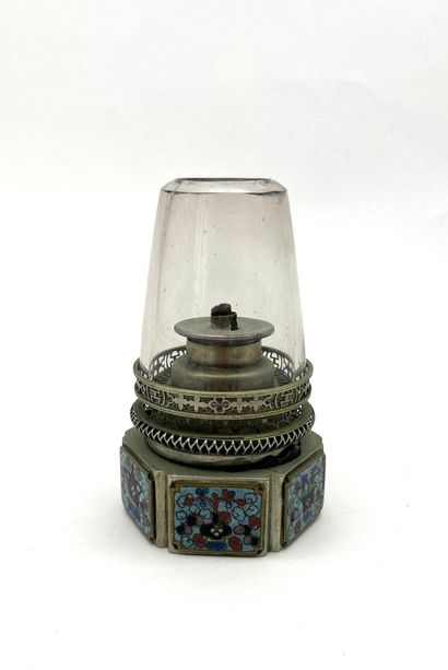 Hexagonal baitong (paktong) and cloisonné...