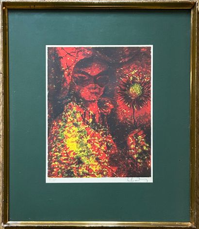 DANG LEBADANG (1921-2015). 
Masked figure.
Framed...