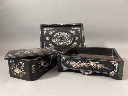 Set of items including: 
- An exotic wood...