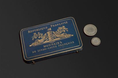 1889
Indochina coin case in night-blue chagrin...